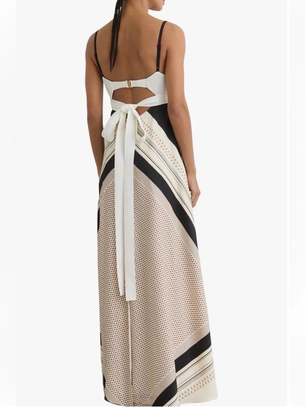 New Reiss Myra Scarf Print Tie Back Maxi Dress - Picture 2 of 2